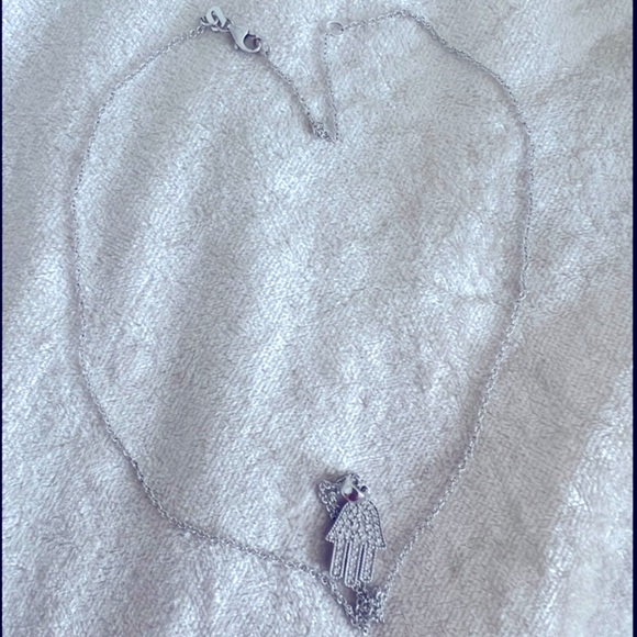 $1885 EFFY 14K white gold necklace hamsa diamond pendant Hand of Fatima box - Picture 12 of 12